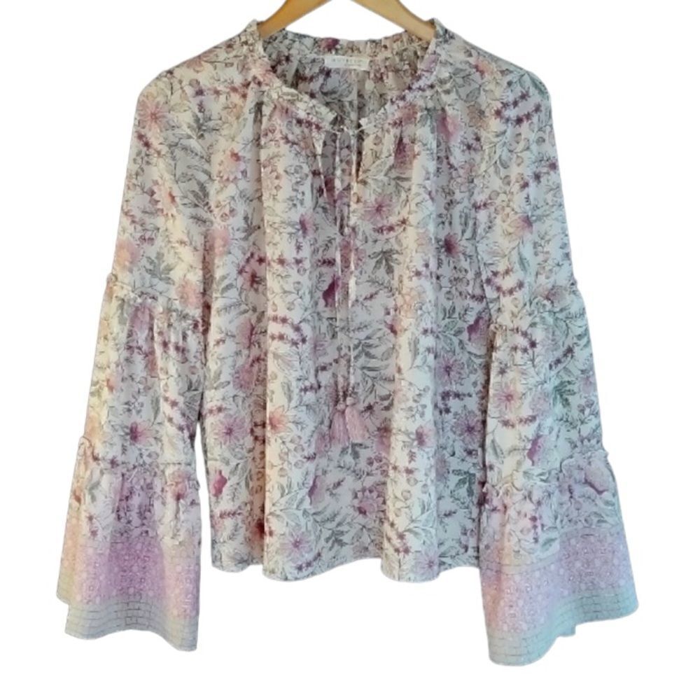 EUC Love Stitch Pink Bohemian Blouse Small